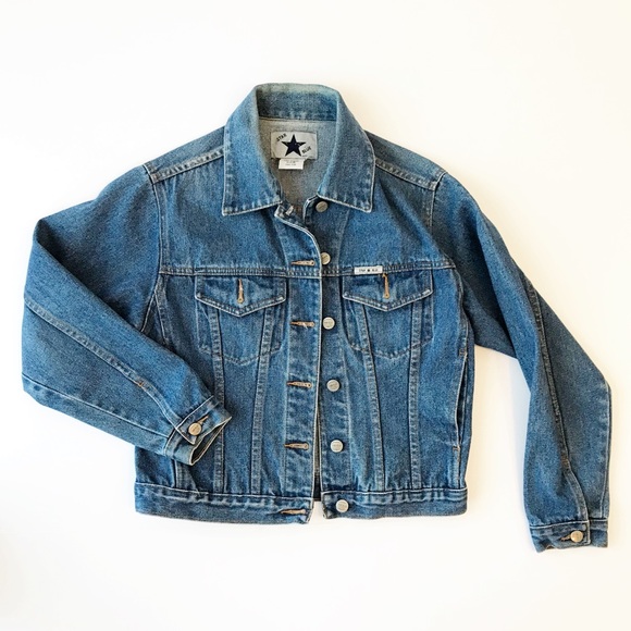 Vintage Jackets & Blazers - Vintage Medium Wash Jean Jacket Denim Cropped i41
